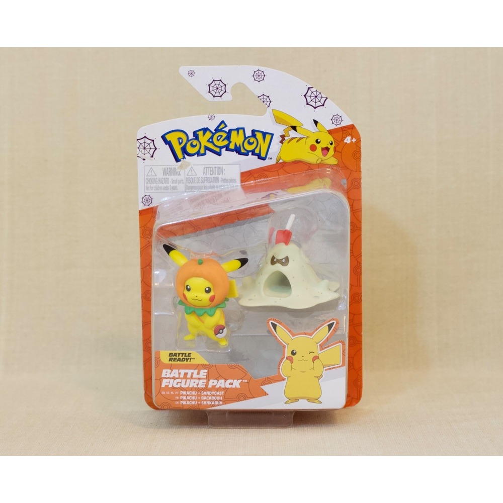 Pokemon Battle Figure Pack - Pumpkin Pikachu‎ & Sandygast Jazwares - NIB